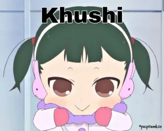 🍬 Khushi 애니메이션, 소녀, 만화, 귀여운 whatsapp sticker