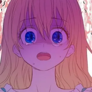 👑 Anime, Pleurs, Triste, Dessin animé, Fille, Personnage telegram sticker