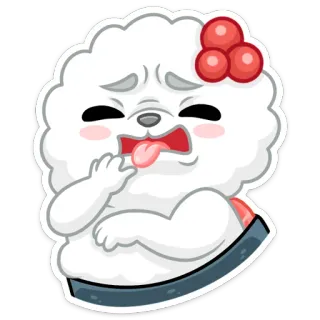 🤧 стикер, иллюстрация, милый, мультфильм, смешной, отвращение, животное, облако telegram sticker