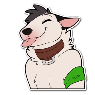 😋 furry, anthropomorphic, dog, cartoon, sticker, animal, cute telegram sticker