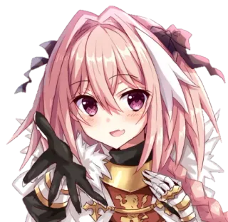 ☺️ Astolfo Fate/Apocrypha Anime, Mangá, Astolfo, Fate/Apocrypha, Personagem, cabelo rosa, fofo telegram sticker