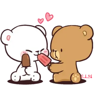 🍦 orsi, gelato, cartoni animati, carino, amore, amicizia telegram sticker