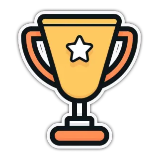 🏆 trofeo, premio, vincitore, successo, risultato, oro whatsapp sticker