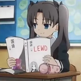 😏 LEWD anime, manga, book, schoolgirl, cute telegram sticker
