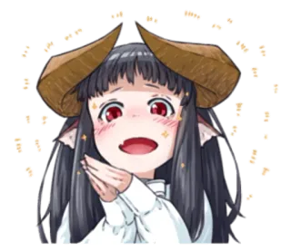😍 Anime, Mädchen, Dämon, Hörner, Süß, Kawaii, Glitzer telegram sticker