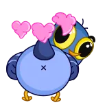 🥰 dessin animé, oiseau, amour, coeurs, mignon telegram sticker
