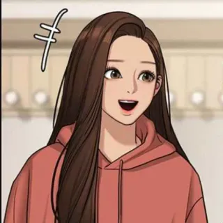 🛍 Anime, Cartoon, Frau, Mädchen, Fröhlich, Lange Haare telegram sticker