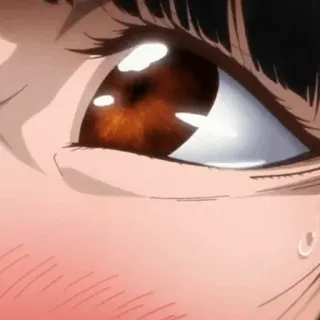 ♥️ Anime, Oeil, Gros plan, Rougeur, Sueur whatsapp sticker