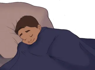 😴 dormire, letto, coperta, bambino telegram sticker