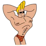 🍆 Johnny Bravo Dessin animé, Musclé, Lunettes de soleil, Personnage, Johnny Bravo, Blond whatsapp sticker