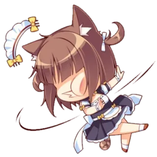 🤕 Anime, Nekomimi, Maid, Chibi, Carino telegram sticker