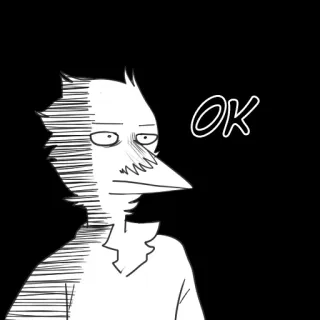😶 OK ok, cartoni animati, disegno telegram sticker