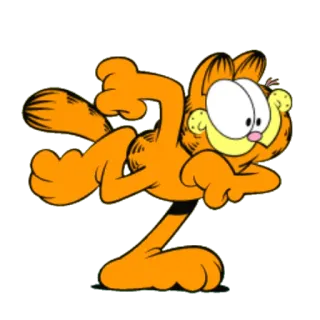 🏃 Garfield cat, cartoon, orange, comic, lazy whatsapp sticker