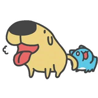 😈 狗, 卡通, 可爱, 动物, 插画 telegram sticker