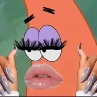 💅 Patrick Star Patrick Star, Spongebob, Hoạt hình, Trang điểm, Làm đẹp, Nhân vật telegram sticker