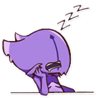 😴 ZZZ dormir, fatigué, violet, dessin animé, endormi telegram sticker
