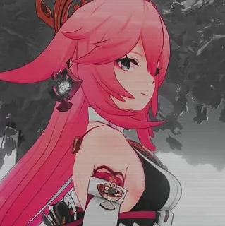 🌸 Yae Miko Genshin Impact Anime, Jeu vidéo, Personnage, Yae Miko, Genshin Impact whatsapp sticker