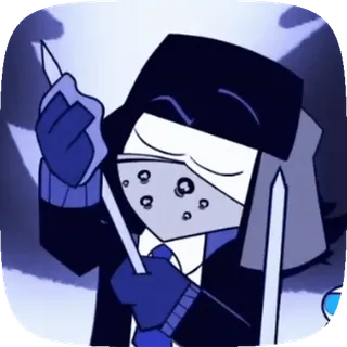 😇 arma, cuchillo, dibujo animado, enmascarado, enguantado telegram sticker