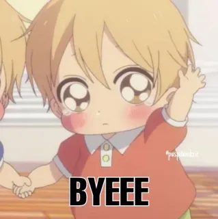 👋 BYEEE Anime, Pożegnanie, Słodkie, Kreskówka, Do widzenia, Pa telegram sticker