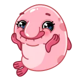 ☺️ ニュウドウカジカ, かわいい, ピンク, 魚, 動物 telegram sticker