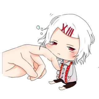 ☺️ Juuzou Suzuya Tokyo Ghoul Аниме, Манга, Чиби, Джузо Сузуя, Токийский Гуль telegram sticker