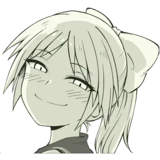😏 Аниме, Самодовольный, Хвост, Девушка, Персонаж, Манга telegram sticker