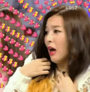 💘 woman, hearts, shocked, kpop, reaction, surprise, disgust telegram sticker