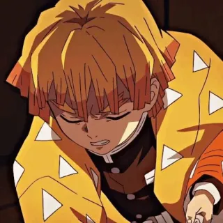 👺 Zenitsu Agatsuma Demon Slayer 애니메이션, 귀멸의 칼날, 아가츠마 젠이츠, 만화, 캐릭터 telegram sticker