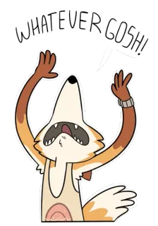 😡 WHATEVER GOSH! fox, cartoon, whatever, gosh, expression, sticker telegram sticker