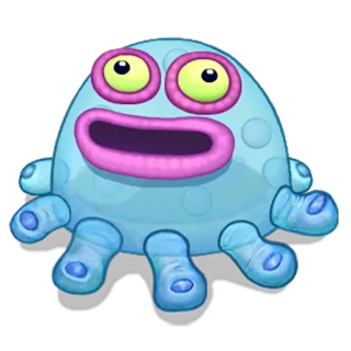 😇 Toe Jammer My Singing Monsters Monster, Biru, Lucu, Kartun telegram sticker