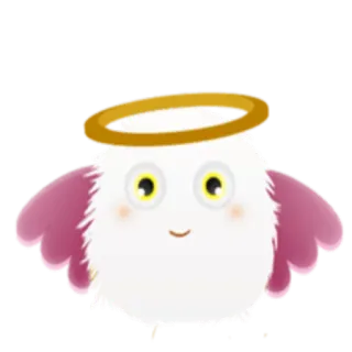 😇 angelo, carino, aureola, ali, soffice, cartone animato telegram sticker