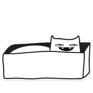 😼 gatto, scatola, carino, animale, animale domestico, cartone animato, divertente whatsapp sticker