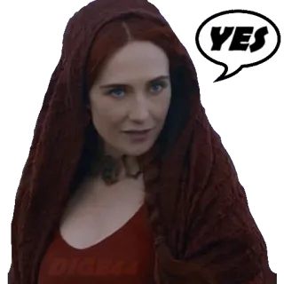 👍 Melisandre Game of Thrones YES game of thrones, melisandre, red woman, yes, tv series telegram sticker