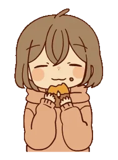 🍪 Desenho animado, Comendo, Comida, Lanche, Feliz telegram sticker