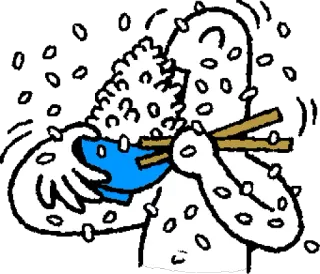 🍚 riso, bacchette, ciotola, cibo, mangiare, cucina asiatica telegram sticker