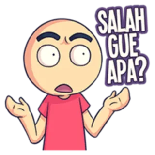 🙄 SALAH GUE APA? cartoon, question, confusion, sticker, indonesian telegram sticker