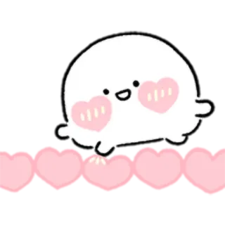 😄 dễ thương, trái tim, hoạt hình, kawaii, đáng yêu, hồng telegram sticker