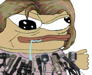 🤤 pepe, press conference, news, meme, internet meme, reaction, funny telegram sticker