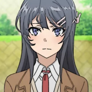 🐰 Mai Sakurajima Rascal Does Not Dream of Bunny Girl Senpai 애니메이션, 귀여운, 여고생, 마이 사쿠라지마, 바니걸 선배, 캐릭터 whatsapp sticker
