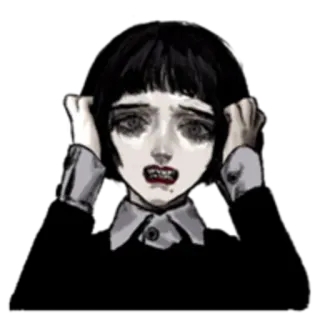 😨 triste, ansioso, medo, chateado, personagem, emocional telegram sticker