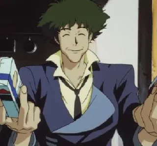 😊 Spike Spiegel Cowboy Bebop Anime, Dedo corazón, Spike Spiegel, Cowboy Bebop telegram sticker