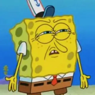 🤨 Spongebob Squarepants spongebob, nickelodeon, cartoon, meme, funny telegram sticker