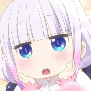 🍬 Kanna Kamui Miss Kobayashi's Dragon Maid 애니메이션, 만화, 귀여운, 카와이, 드래곤, 칸나, 칸나 카무이, 코바야시네 메이드래곤 whatsapp sticker