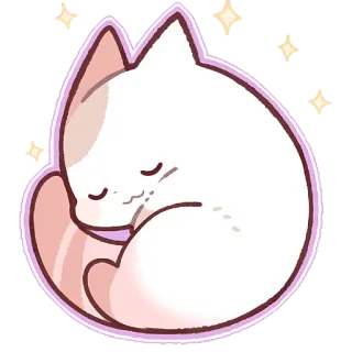😌 cat, sleep, cute, kawaii, animal, sparkle telegram sticker