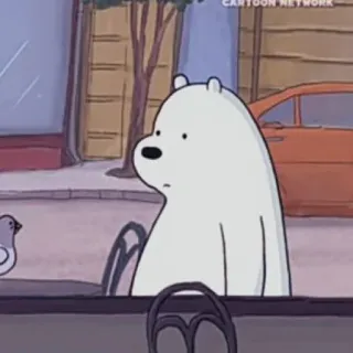 🐻‍❄️ Ice Bear We Bare Bears Ice Bear, We Bare Bears, Cartoon Network, Zeichentrickserie, Eisbär, Cartoon Bär, Süß, Animation telegram sticker