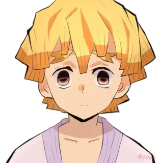 😶 Zenitsu Agatsuma Demon Slayer Anime, Demon Slayer, Zenitsu, Personaje, Pegatina telegram sticker