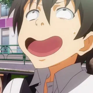 🙂 Anime, Surpreso, Menino, Chocado, Desenho animado telegram sticker