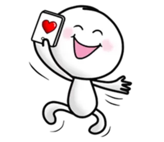 😄 Cartone animato, Emoji, Cuore, Amore, Felice, Telefono telegram sticker