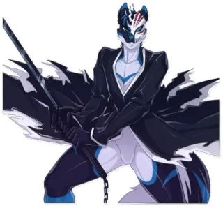 💙 Furry, Tier, Schwert, Anime, Maske telegram sticker