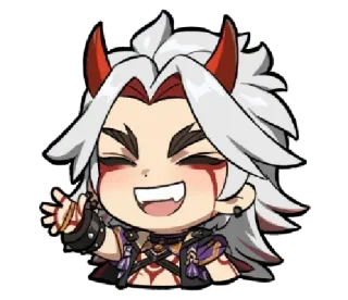 😆 Arataki Itto Genshin Impact anime, game, character, chibi, itto telegram sticker